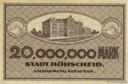 20 Millions Mark GERMANY Höhscheid 1923 P.-- XF+