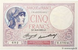 5 Francs FEMME CASQUÉE FRANKREICH  1933 F.03.17 fST+