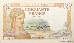 50 Francs CÉRÈS modifié FRANCIA  1939 F.18.27 q.SPL