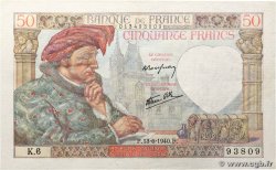 50 Francs JACQUES CŒUR FRANCIA  1940 F.19.01 EBC