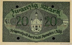 20 Mark GERMANIA Kempten 1918 P.- SPL