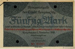 50 Mark ALLEMAGNE Kempten 1918 P.- TTB+