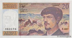 20 Francs DEBUSSY à fil de sécurité FRANCE  1990 F.66bis.01