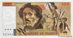 100 Francs DELACROIX modifié FRANCE  1978 F.69.01c XF