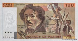 100 Francs DELACROIX 442-1 & 442-2 FRANCE  1995 F.69ter.02c UNC