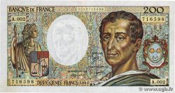 200 Francs MONTESQUIEU FRANCE  1981 F.70.01 VF+