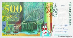 500 Francs PIERRE ET MARIE CURIE FRANCE  1995 F.76.02 SUP