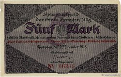 5 Mark DEUTSCHLAND Kempten 1918 P.-