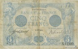 5 Francs BLEU FRANKREICH  1916 F.02.39 S