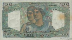 1000 Francs MINERVE ET HERCULE FRANCE  1950 F.41.33 VF