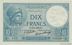 10 Francs MINERVE FRANCIA  1932 F.06.16 FDC