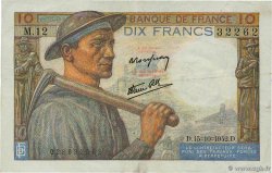 10 Francs MINEUR FRANCE  1942 F.08.04