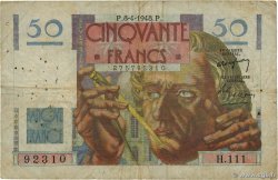 50 Francs LE VERRIER FRANCE  1948 F.20.10