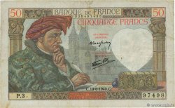 50 Francs JACQUES CŒUR FRANCE  1940 F.19.01