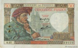 50 Francs JACQUES CŒUR FRANCE  1941 F.19.08