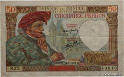 50 Francs JACQUES CŒUR FRANCE  1941 F.19.05