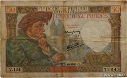 50 Francs JACQUES CŒUR FRANCE  1941 F.19.15