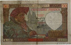 50 Francs JACQUES CŒUR FRANKREICH  1942 F.19.19 fSS