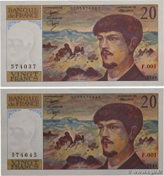 20 Francs DEBUSSY Lot FRANCE  1980 F.66.01