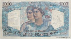 1000 Francs MINERVE ET HERCULE FRANCE  1945 F.41.07 XF+