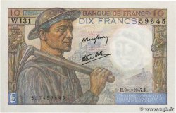 10 Francs MINEUR FRANCIA  1947 F.08.17 FDC