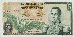 5 Pesos Oro COLOMBIA  1980 P.406f UNC-