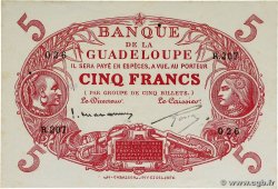 5 Francs Cabasson rouge GUADELOUPE  1943 P.07c