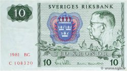 10 Kronor SWEDEN  1981 P.52e