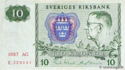 10 Kronor SWEDEN  1987 P.52e