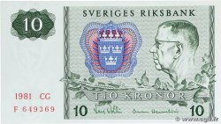 10 Kronor SWEDEN  1981 P.52e