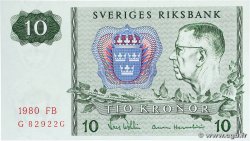 10 Kronor SWEDEN  1980 P.52e UNC