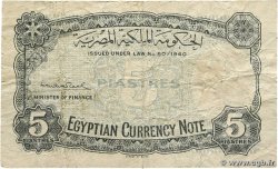 5 Piastres EGYPT  1940 P.165a F