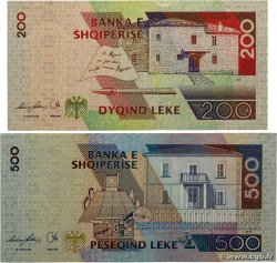 200 et 500 Lekë Lot ALBANIA  2007 P.71a et P.72a AU+