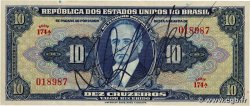 10 Cruzeiros BRAZIL  1943 P.135a VF+