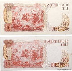 10 Pesos Lot CHILI  1976 P.150a et P.150b SUP