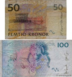 50 et 100 Kronor Lot SUÈDE  2004 P.64a et P.065c VG