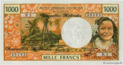 1000 Francs Numéro radar NEW HEBRIDES  1979 P.20c UNC-