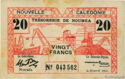 20 Francs NOUVELLE CALÉDONIE  1943 P.57a F+