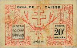 20 Francs NOUVELLE CALÉDONIE  1943 P.57a F+