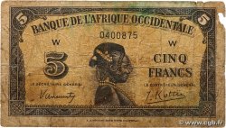 5 Francs FRENCH WEST AFRICA  1942 P.28a RC