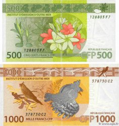 500 et 1000 Francs Lot FRENCH PACIFIC TERRITORIES  2014 P.05 et P.06 XF