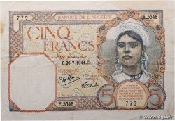 5 Francs ALGERIA  1941 P.077b