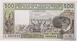 500 Francs ÉTATS DE L&nbsp;AFRIQUE DE L&nbsp;OUEST  1988 P.106Aa