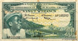 20 Francs BELGIAN CONGO  1959 P.31 F+