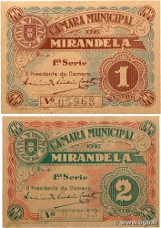 1 et 2 Centavos Lot PORTUGAL Mirandela 1918 