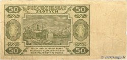 50 Zlotych POLOGNE  1948 P.138 B+