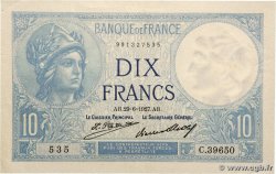 10 Francs MINERVE FRANCE  1927 F.06.12