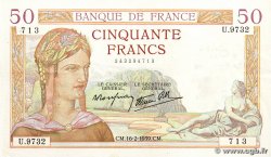 50 Francs CÉRÈS modifié FRANCE  1939 F.18.22