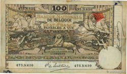 100 Francs BELGIQUE  1913 P.071 TB+