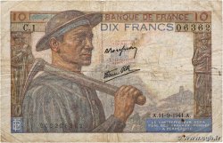 10 Francs MINEUR FRANCE  1941 F.08.01